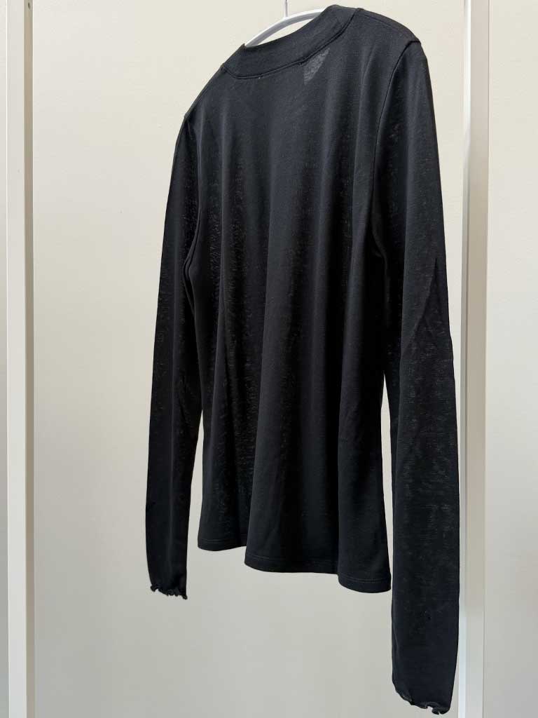 Black Long Sleeve Wool Top – ALANIS