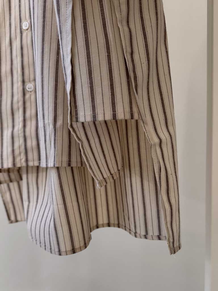 Oversized Cotton Shirt in Beige Brown Stripe – ANES SHIRT