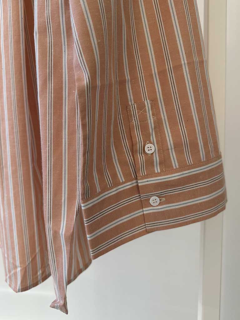 Oversized Skjorte i Rosa og Brune Striber i Bomuld – ANES SHIRT