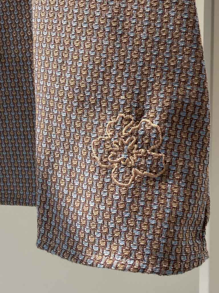 Brown Jacquard Shirt with Puff Sleeves – AVA SHIRT