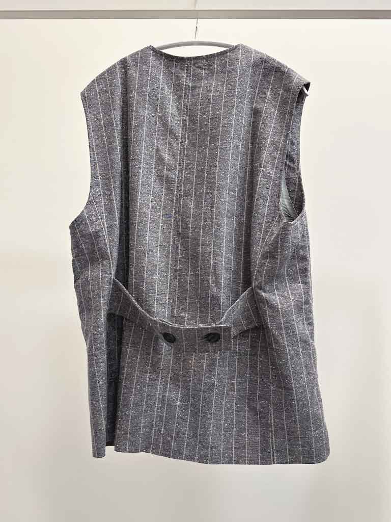 Grey Mélange Pinstripe Vest – ETNA PINSTRIPE VEST