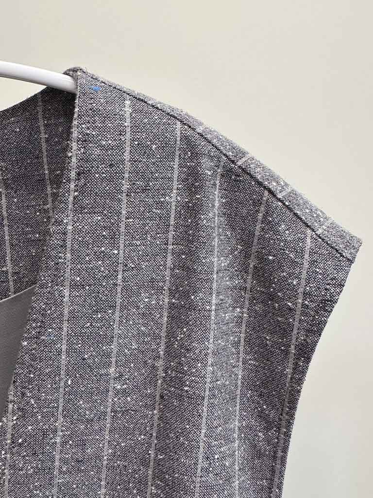 Grey Mélange Pinstripe Vest – ETNA PINSTRIPE VEST