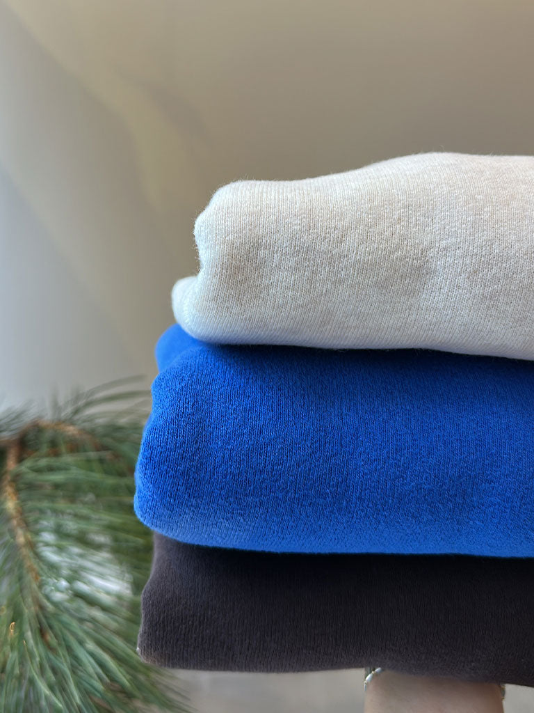 LEENA V-Hals Fleece Sweatshirt – RBeige Melange