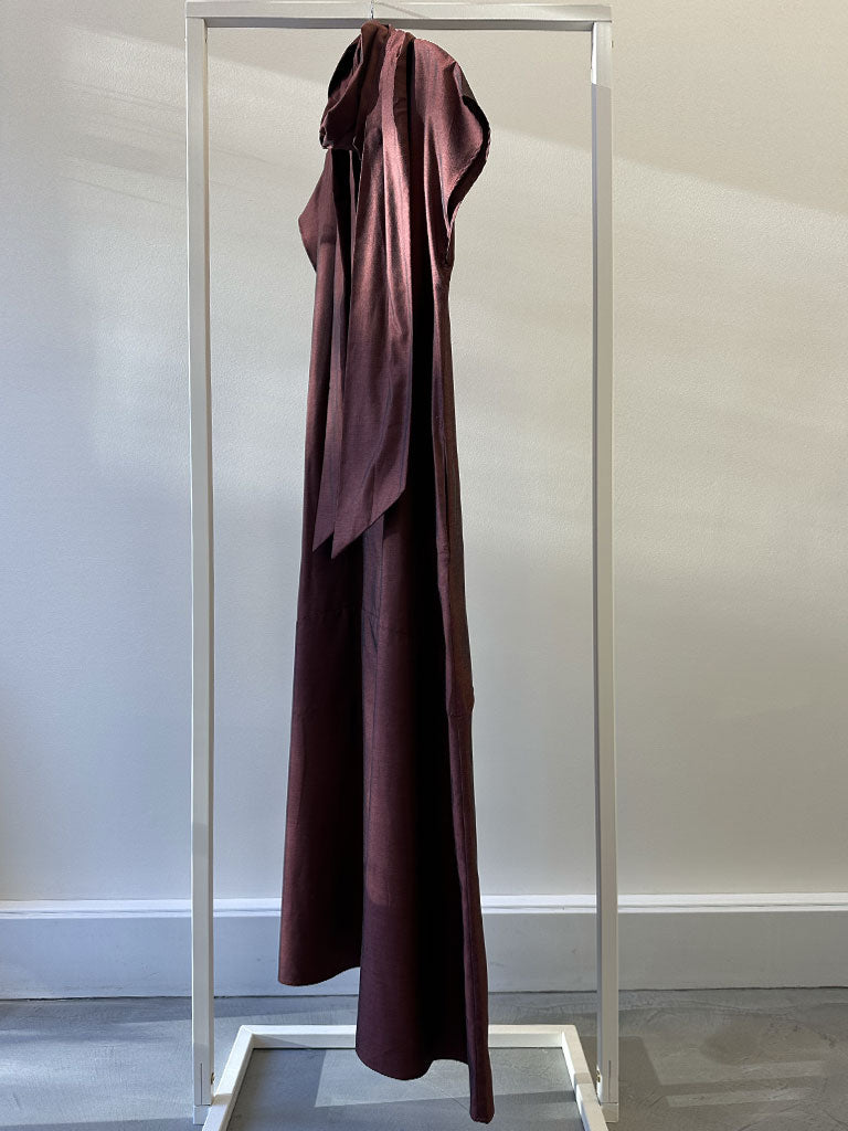 Long Red Party Dress with Oversized Bow – LUVIA DRESS