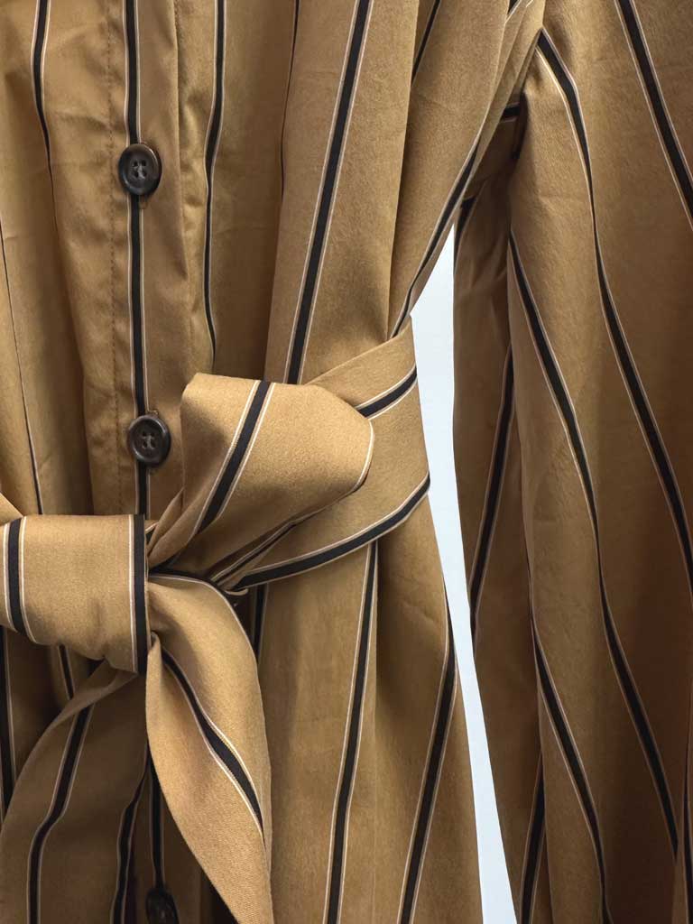 MANHATTAN STRIPE DRESS OCHRE