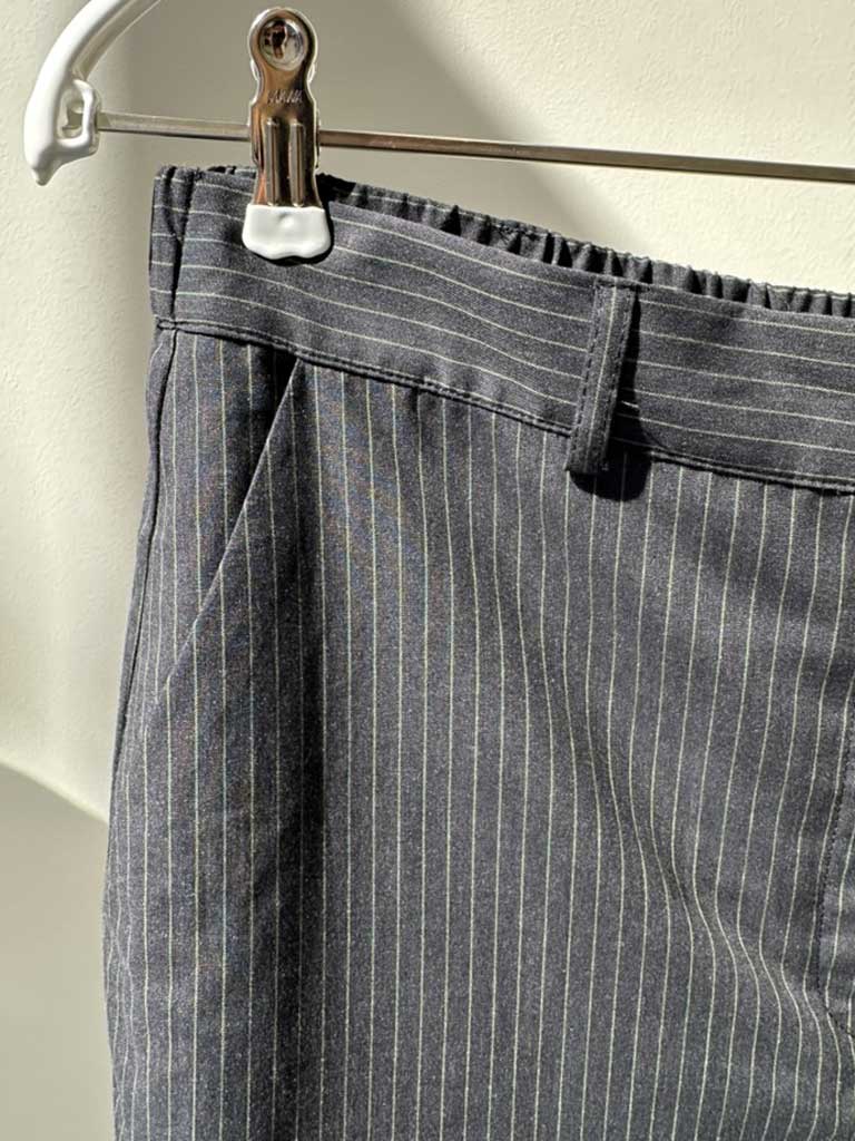 Classic Grey-Green Pinstripe Trousers - SARA PANTS