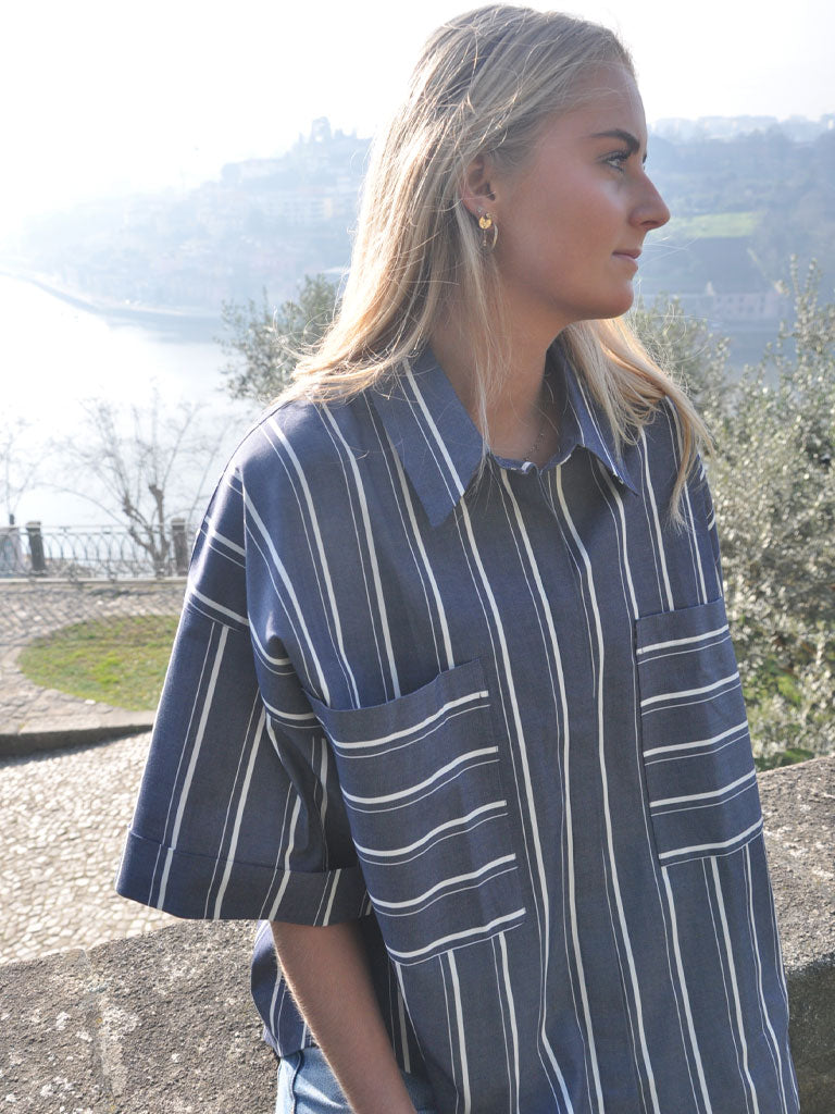 SIENA CALI BLUE STRIPES SHIRT