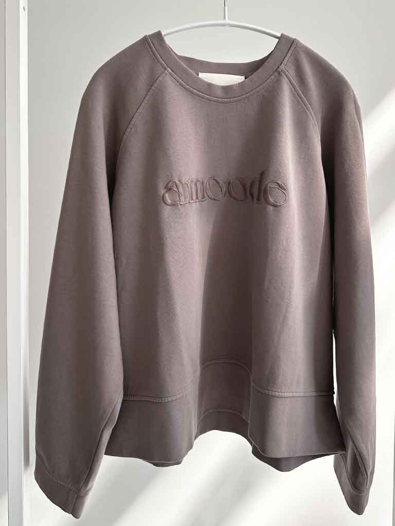 Sweatshirt I støvet brun bomuld med oversized look – SIGMA Sweat