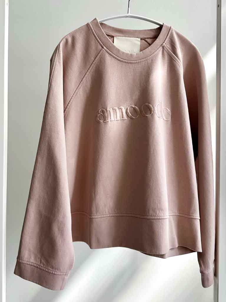 SIGMA Raglan Sweatshirt – Crewneck in Light Rose Pigment-dye