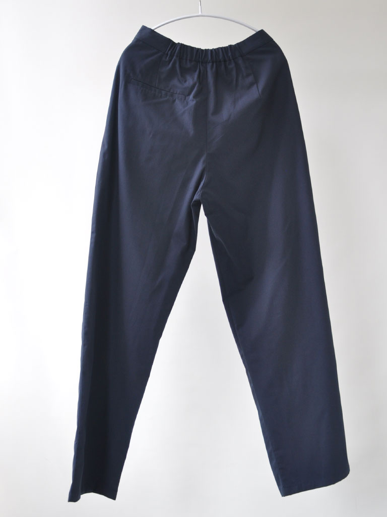 Back of Studio Pleats Pants in Navy
