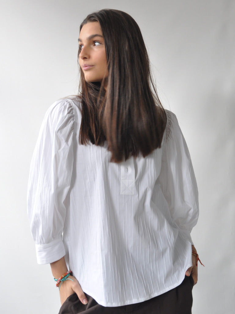 Front of Ava shirt in white