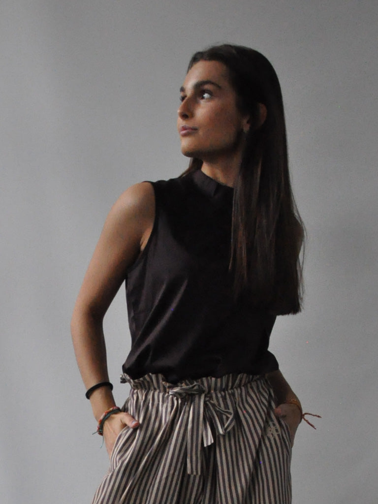 Front of Alanis Top in Brown