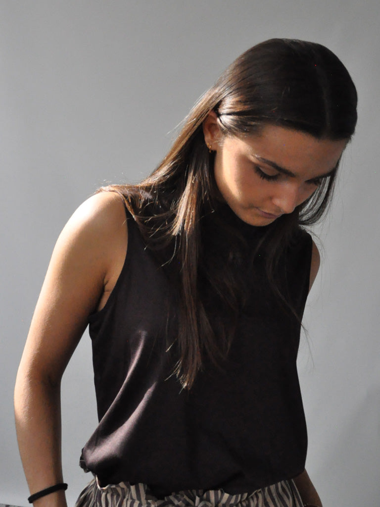 Front of Alanis Top in Brown