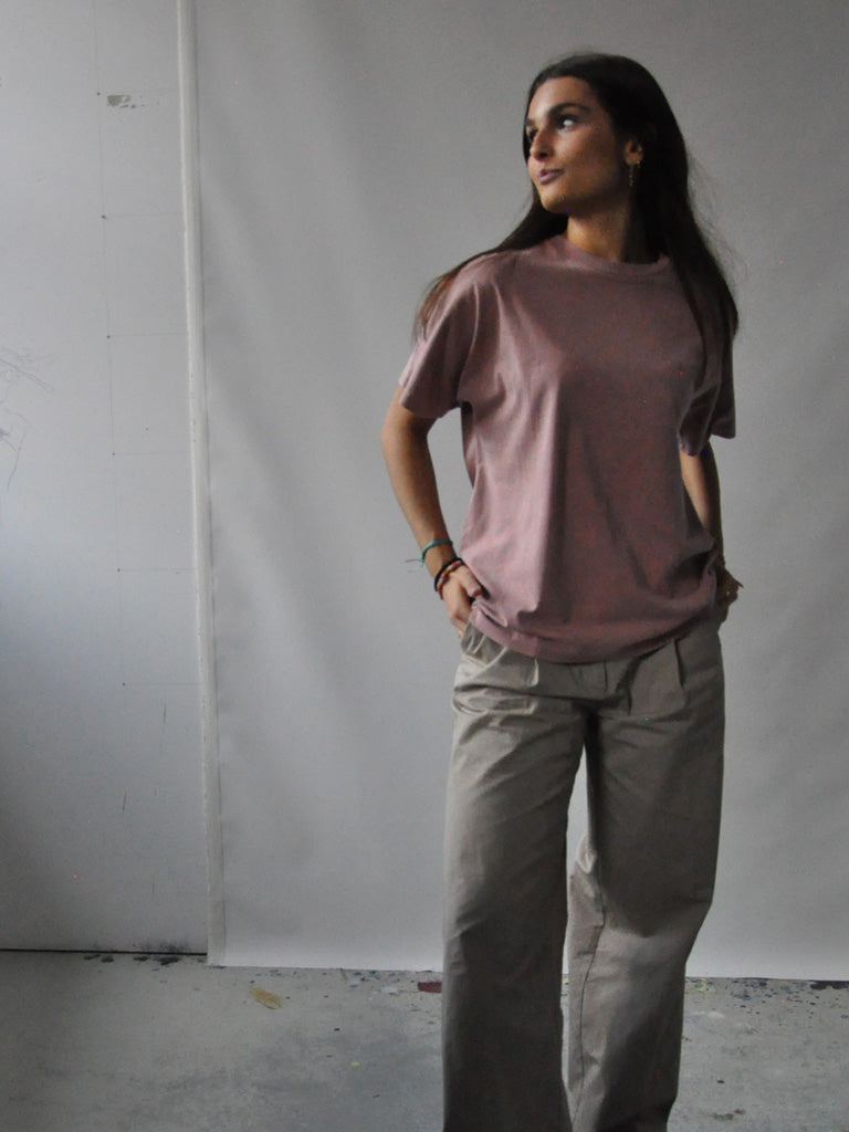 Front of Avio Tee in Dusty Rose
