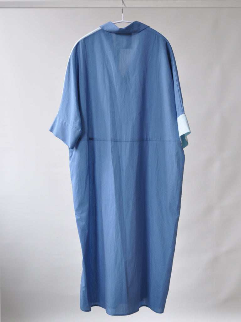 Back of Asso dress in blue colour block