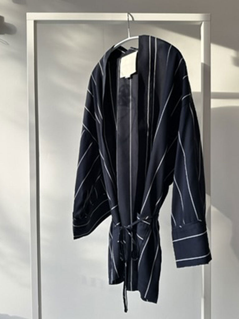 ALEA Dark Blue Stripe Kimono – Relaxed Layering Piece