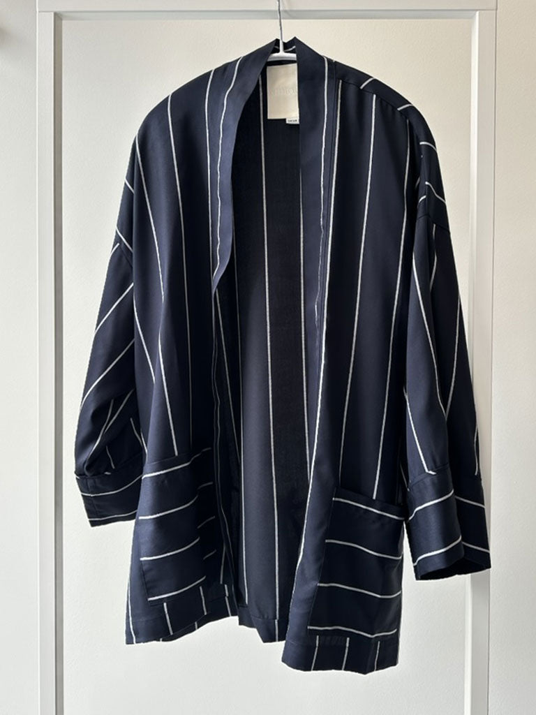 ALEA Dark Blue Stripe Kimono – Relaxed Layering Piece