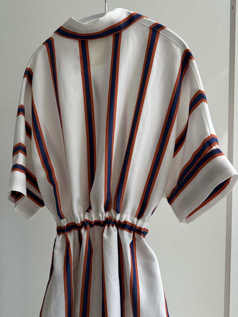 ASSIO Blue Red Stripe Dress Oversized
