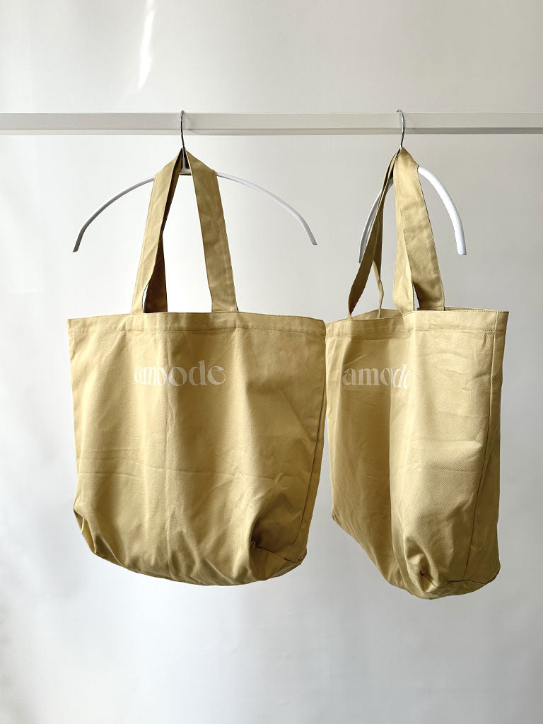 Front of Carrie Canvas Tote Bag in Beige