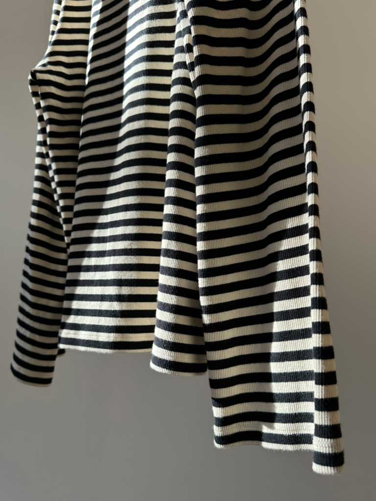 Striped Top with Turtleneck in Cotton Rib and Casual Fit - DONNI TOP