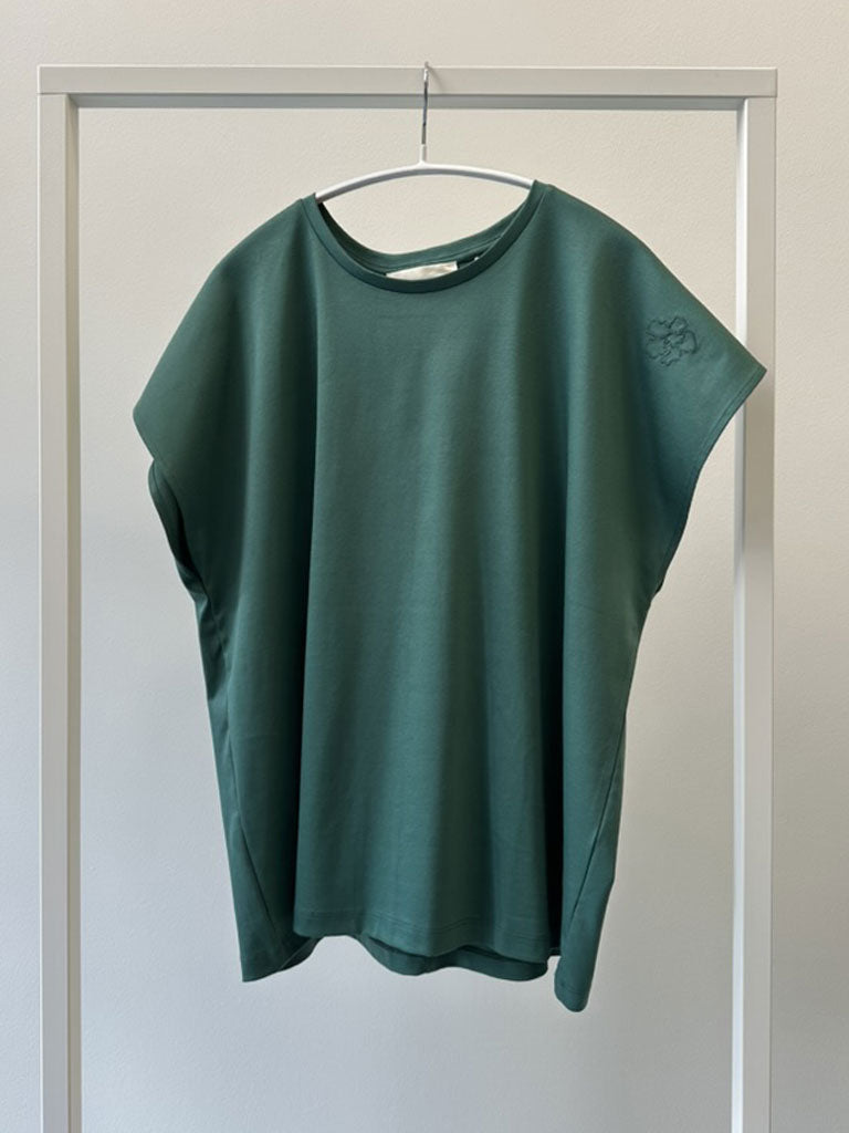 Grøn Kortærmet T-shirt i merceriseret bomuld med boxy fit – OVIO TEE
