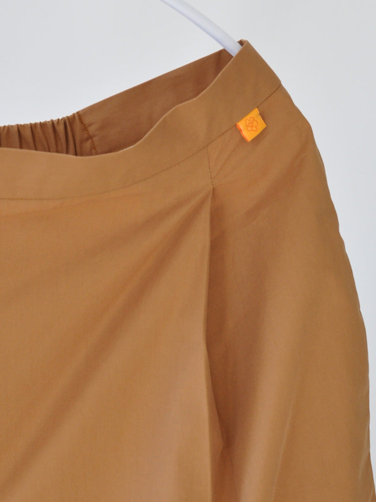 Pleat Detail Closeup of Studio Pleats Pants in Camel