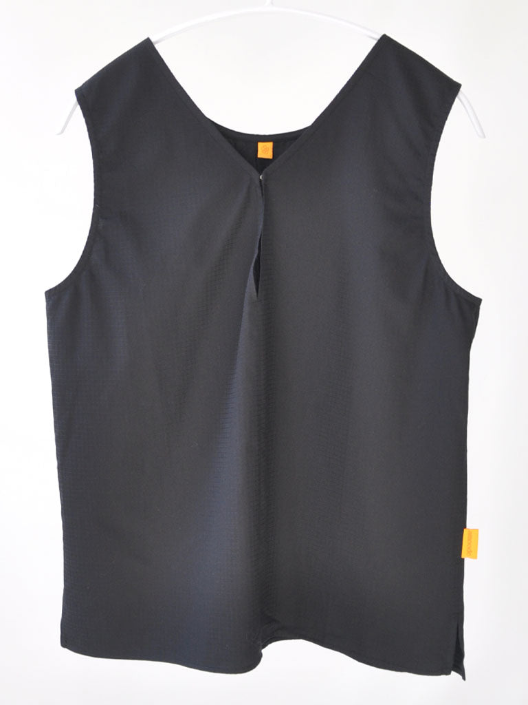 Front of Aia Top with V-Neck in Black