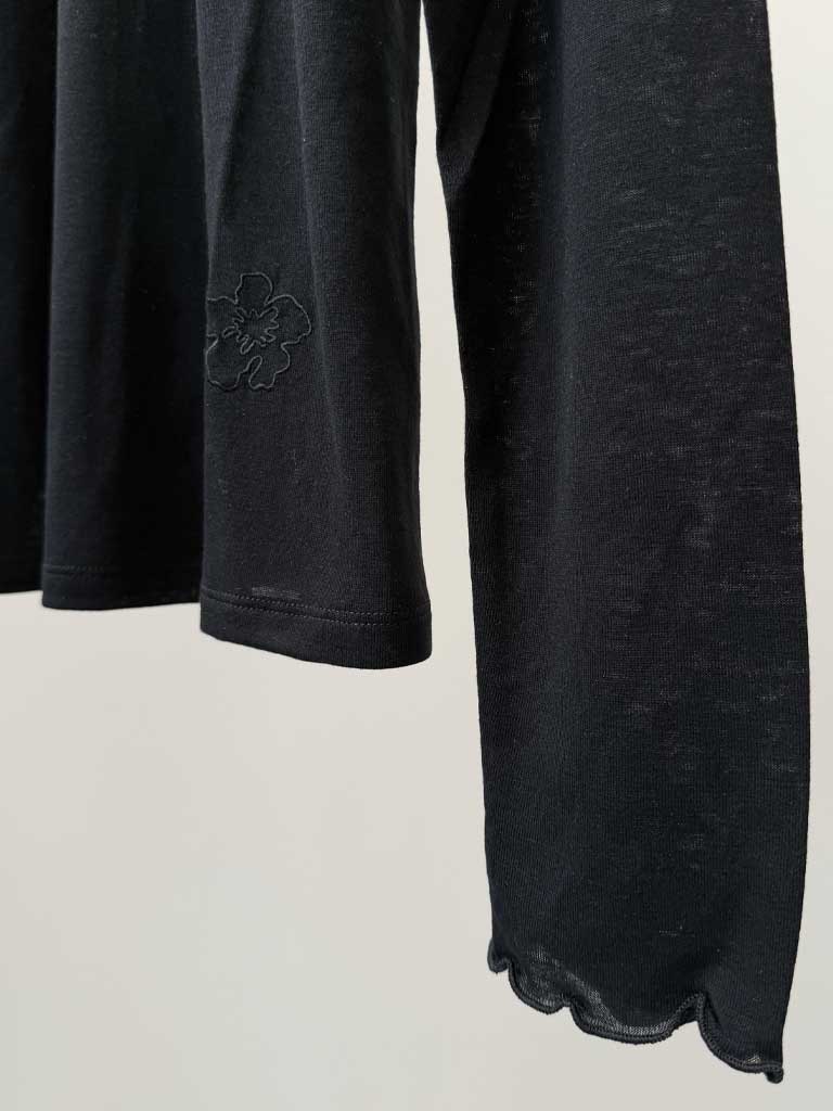Black Long Sleeve Wool Top – ALANIS