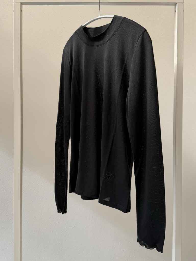 Black Long Sleeve Wool Top – ALANIS