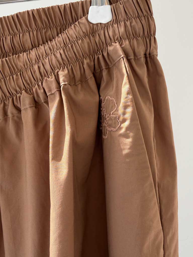 Cognac Brown Loose Cotton Pants – ALEA PANTS
