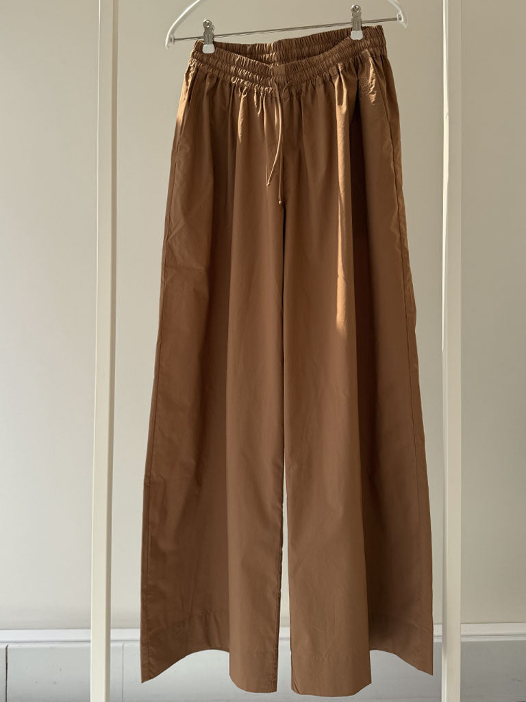 Cognac Brown Loose Cotton Pants – ALEA PANTS