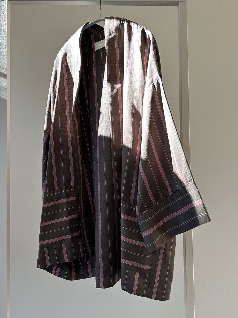 Rosa Stribet Tencel Kimono – ALEA