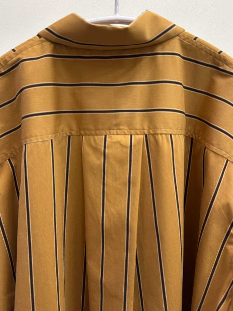 Okker Gul Stribet Oversized Skjorte i Bomuld – ANA