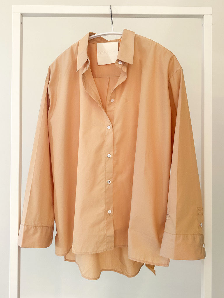 Oversized Cotton Shirt in Soft Yellow – ANES SHIRT