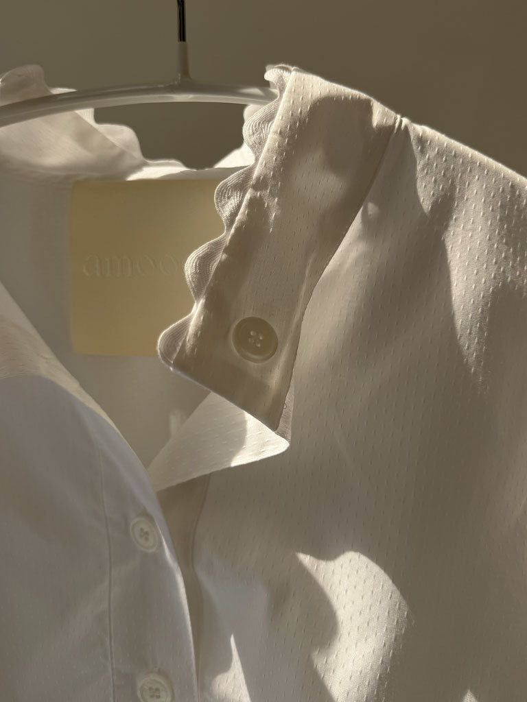 Hvid skjorte med pufærmer – AVA SHIRT