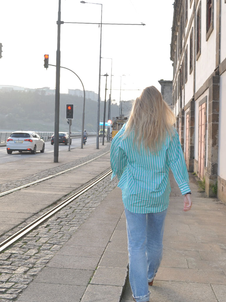 BEA GREEN STRIPE SHIRT