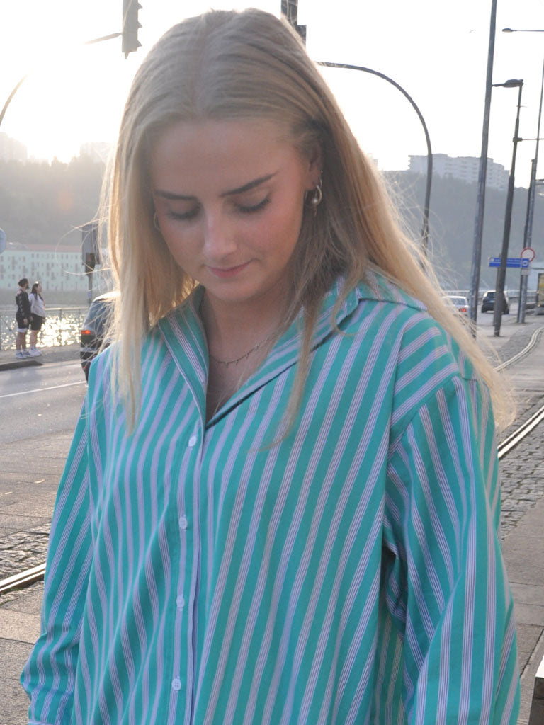 BEA GREEN STRIPE SHIRT