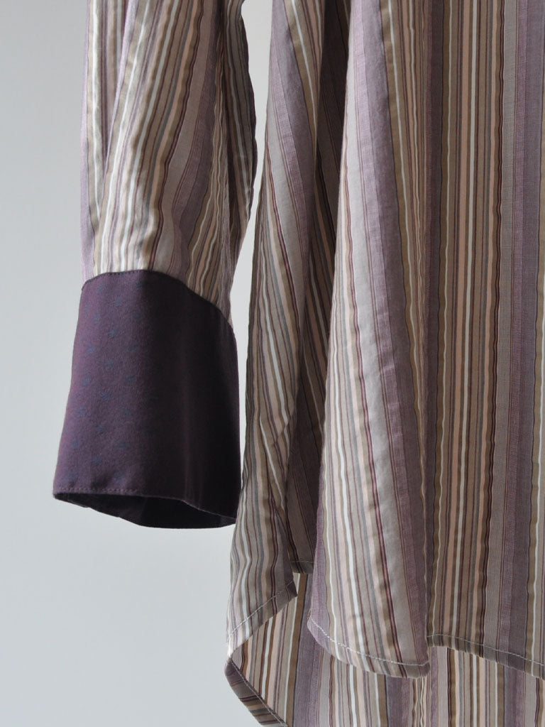 BEA ROSA STRIBET SKJORTE I TENCEL