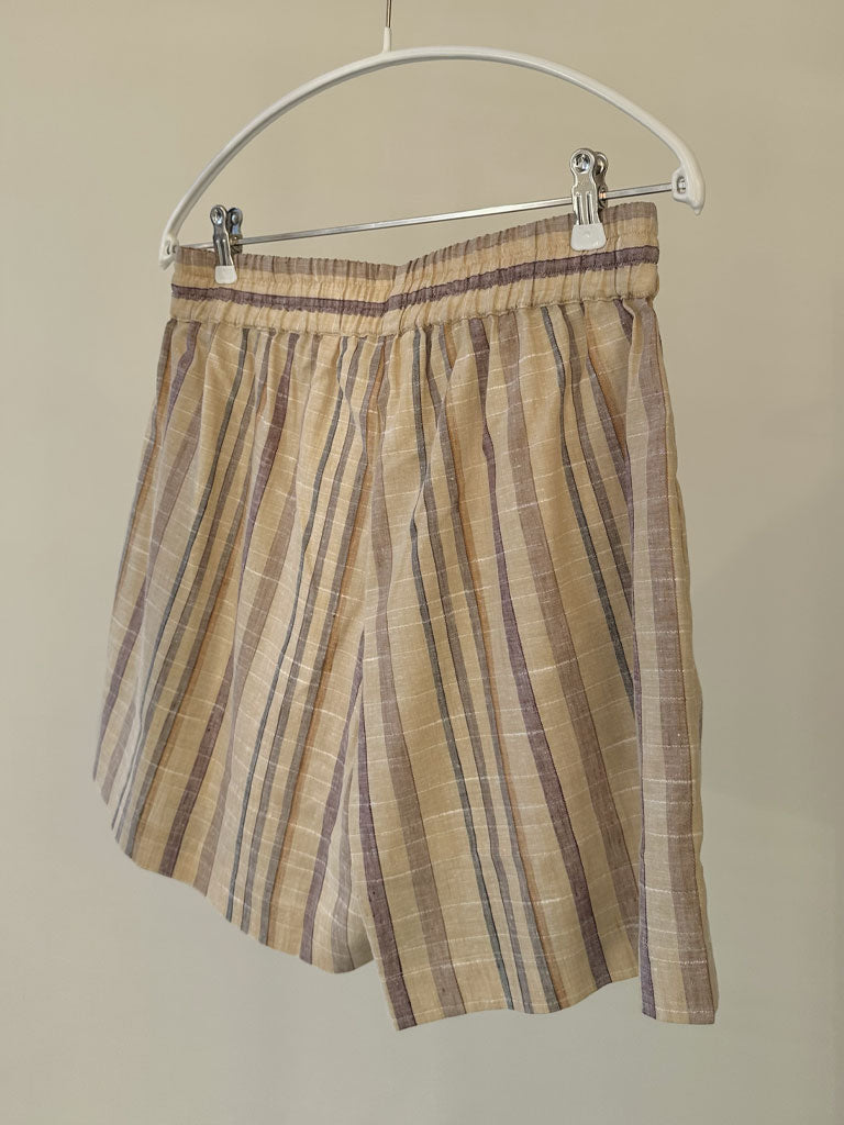 Relaxed Cotton Shorts in Natural Beige Stripe – BELIZE SHORTS