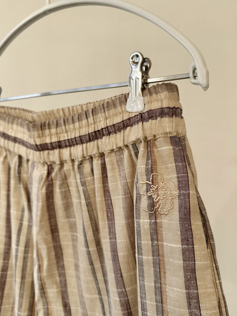 Relaxed Cotton Shorts in Natural Beige Stripe – BELIZE SHORTS