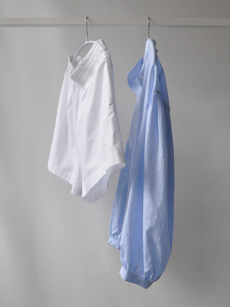 Front of Belize Boxers in White on a hanger