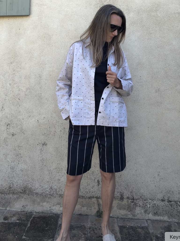 Oversized Shirt Jacket in Cotton Linen with Woven Texture – BROOKLIN PJ SHIRT