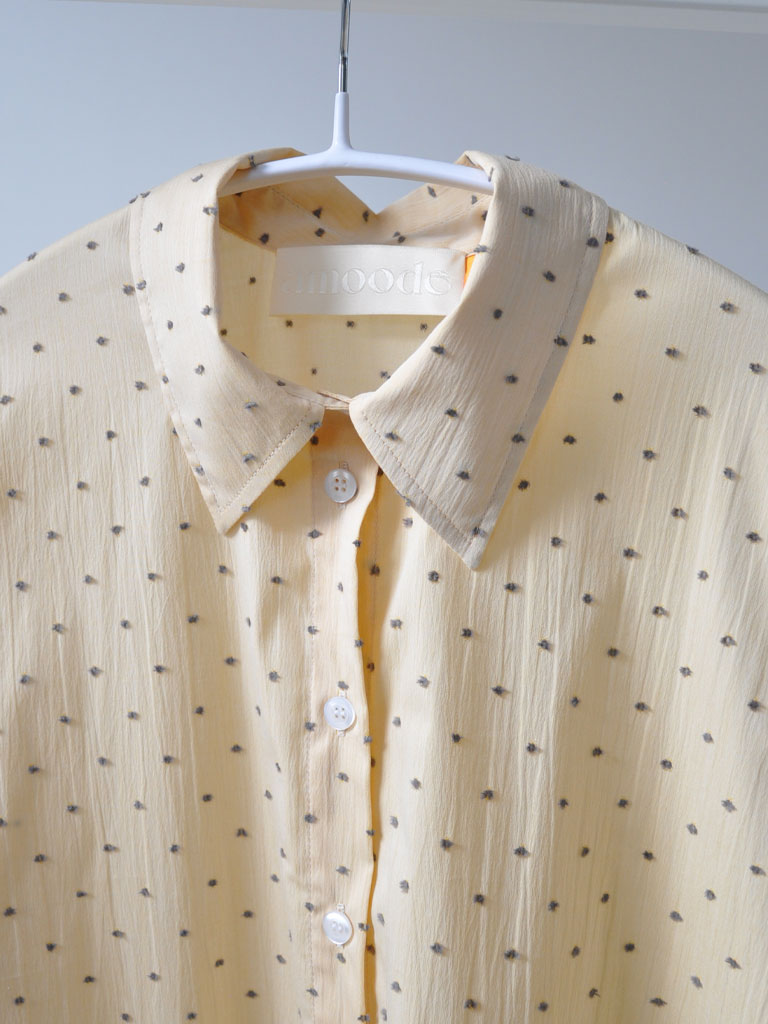MANHATTAN SKJORTE - GUL MED BRUN DOT