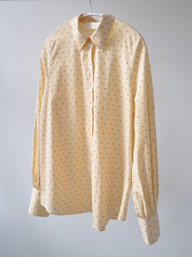 MANHATTAN SKJORTE - GUL MED BRUN DOT