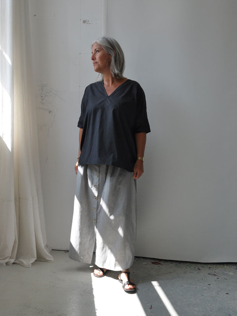 MAVI oversized grå top