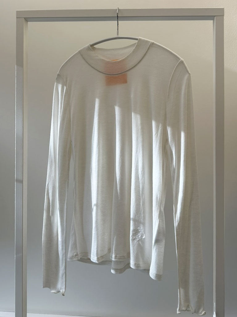 Offwhite Long Sleeve Top with Wool - ALANIS