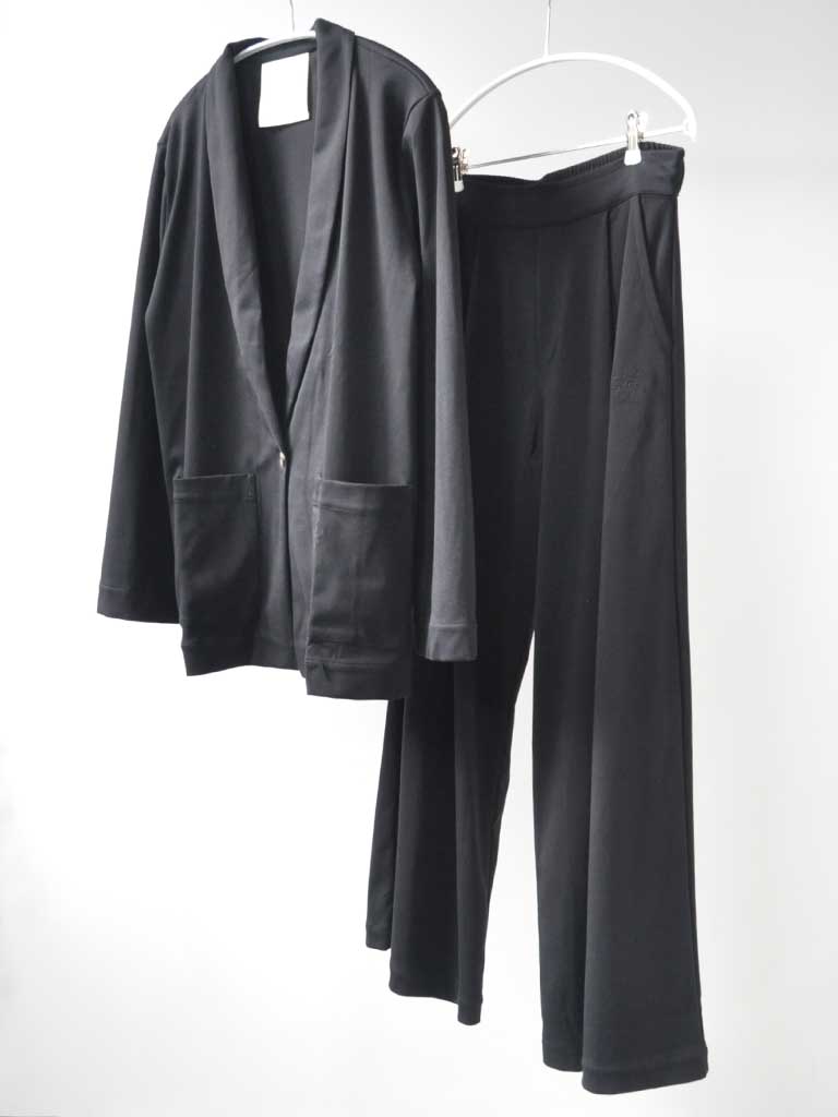 Palazzo Pants with Amoode Pleats Front – in Black