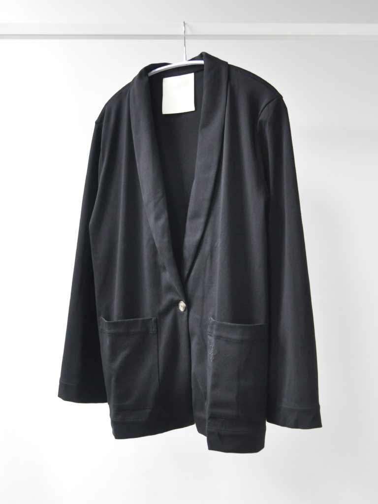 Palazzo Blazer with Soft Lapel in Black – Amoode