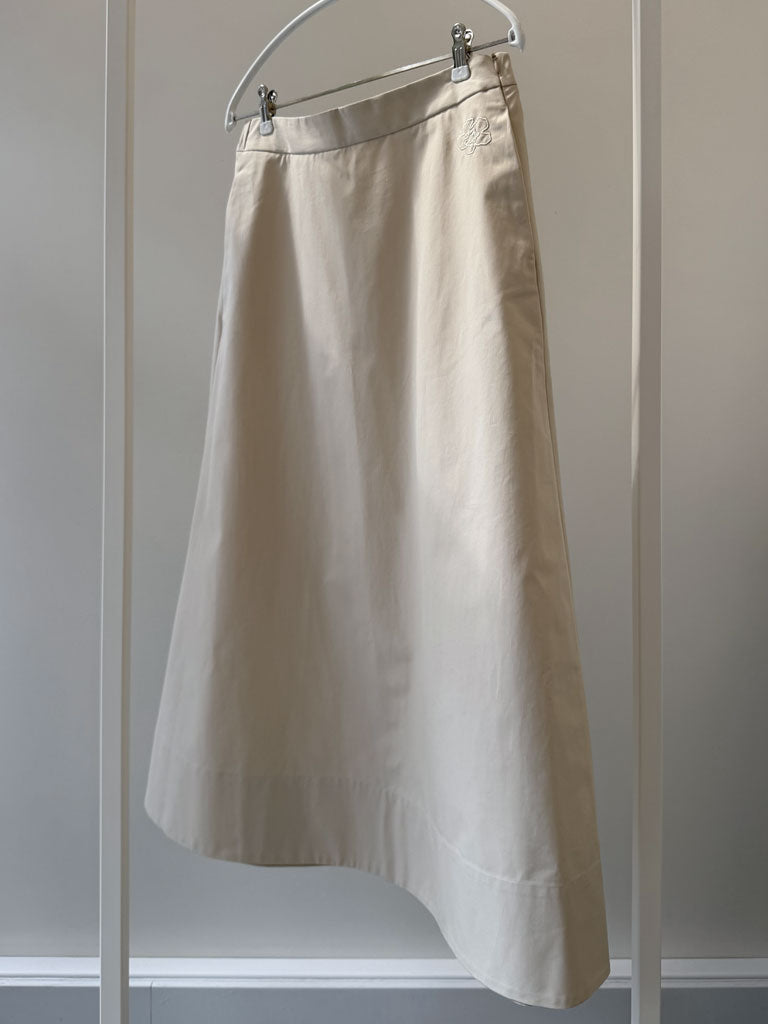 Beige A-formet Nederdel med Elastik i Taljen – SARA SKIRT