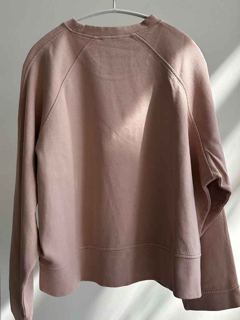 SIGMA Raglan Sweatshirt – Crewneck in Light Rose Pigment-dye